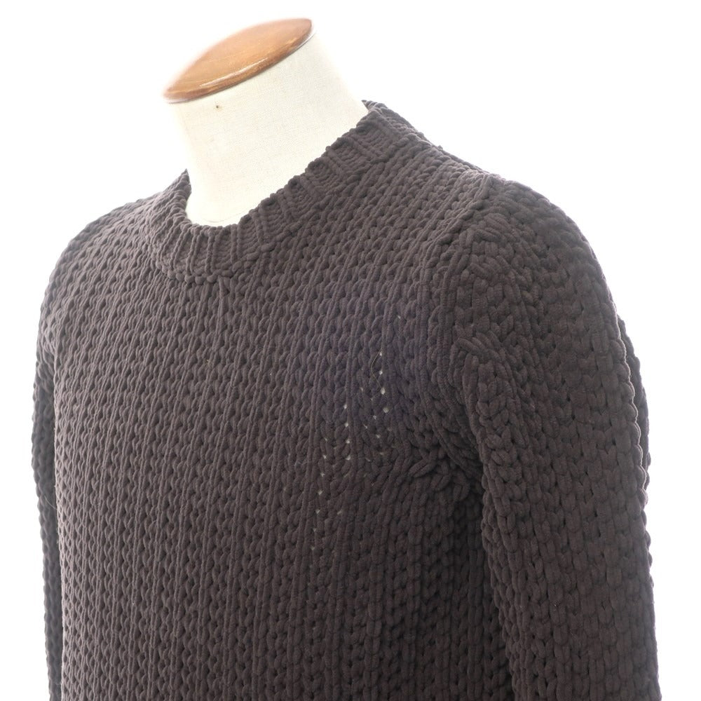 【中古】ロベルトコリーナ ROBERTO COLLINA ローゲージマイクロファイバー クルーネックニット ダークウォームグレー系【サイズ50】【GRY】【A/W】【状態ランクA】【メンズ】【768873】