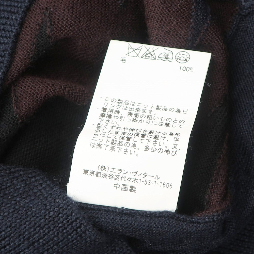 [Used] [Unused] Tim. High gauge wool pullover knit Navy x dark burgundy [Size 2] [NVY] [A/W] [Condition rank S] [Men&