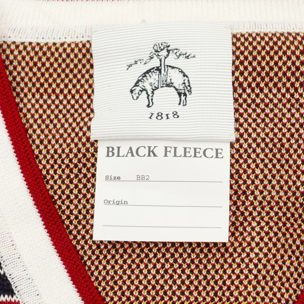 [Used] BLACK FLEECE BY Brooks Brothers Cotton V-neck knit White x Red [Size BB2] [WHT] [S/S] [Condition Rank A] [Men&