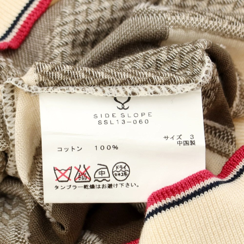 [Used] Side Slope High Gauge Cotton Knit Cardigan Dark Olive x Ivory [Size 3] [KAK] [S/S] [Condition Rank B] ​​[Men&