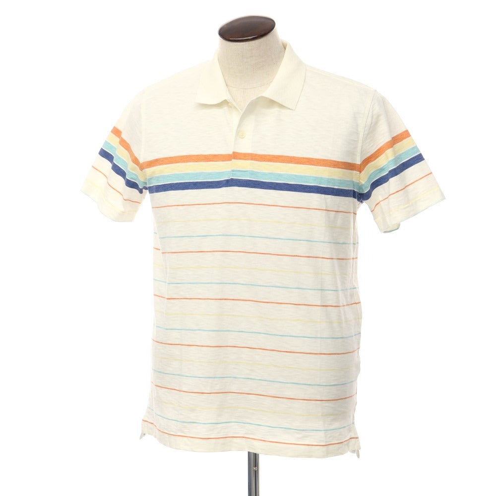 [Used] Brooks Brothers Red Fleece Cotton Short Sleeve Polo Shirt Off White x Orange [Size L] [WHT] [S/S] [Condition Rank B] ​​[Men&