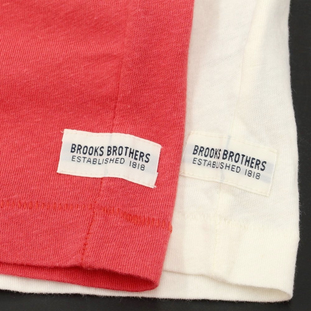 【中古】ブルックスブラザーズ Brooks Brothers 2枚セット 半袖Ｔシャツ
 アイボリーxレッド【サイズM】【WHT】【S/S】【状態ランクB】【メンズ】
【769686】 DPD