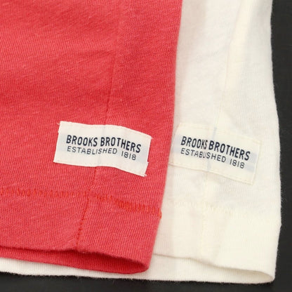 【中古】ブルックスブラザーズ Brooks Brothers 2枚セット 半袖Ｔシャツ
 アイボリーxレッド【サイズM】【WHT】【S/S】【状態ランクB】【メンズ】
【769686】 DPD