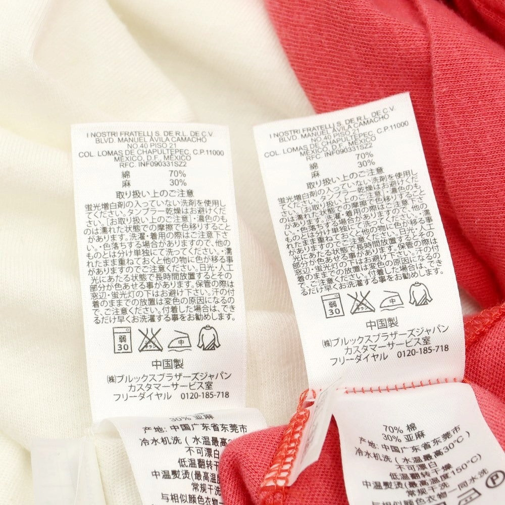 【中古】ブルックスブラザーズ Brooks Brothers 2枚セット 半袖Ｔシャツ
 アイボリーxレッド【サイズM】【WHT】【S/S】【状態ランクB】【メンズ】
【769686】 DPD