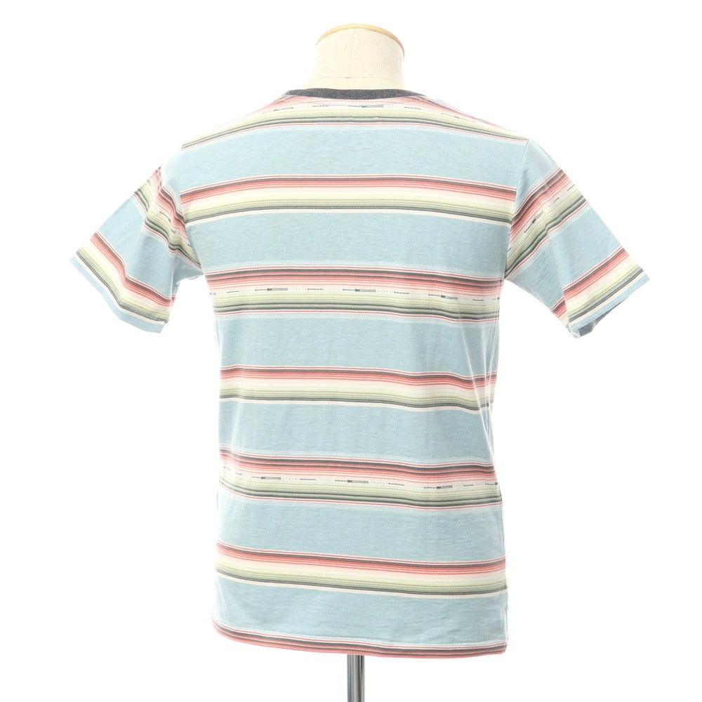 [Used] EOTOTO Border Pocket Short Sleeve T-Shirt Light Blue x Coral Pink [Size S] [BLU] [S/S] [Condition Rank B] ​​[Men&