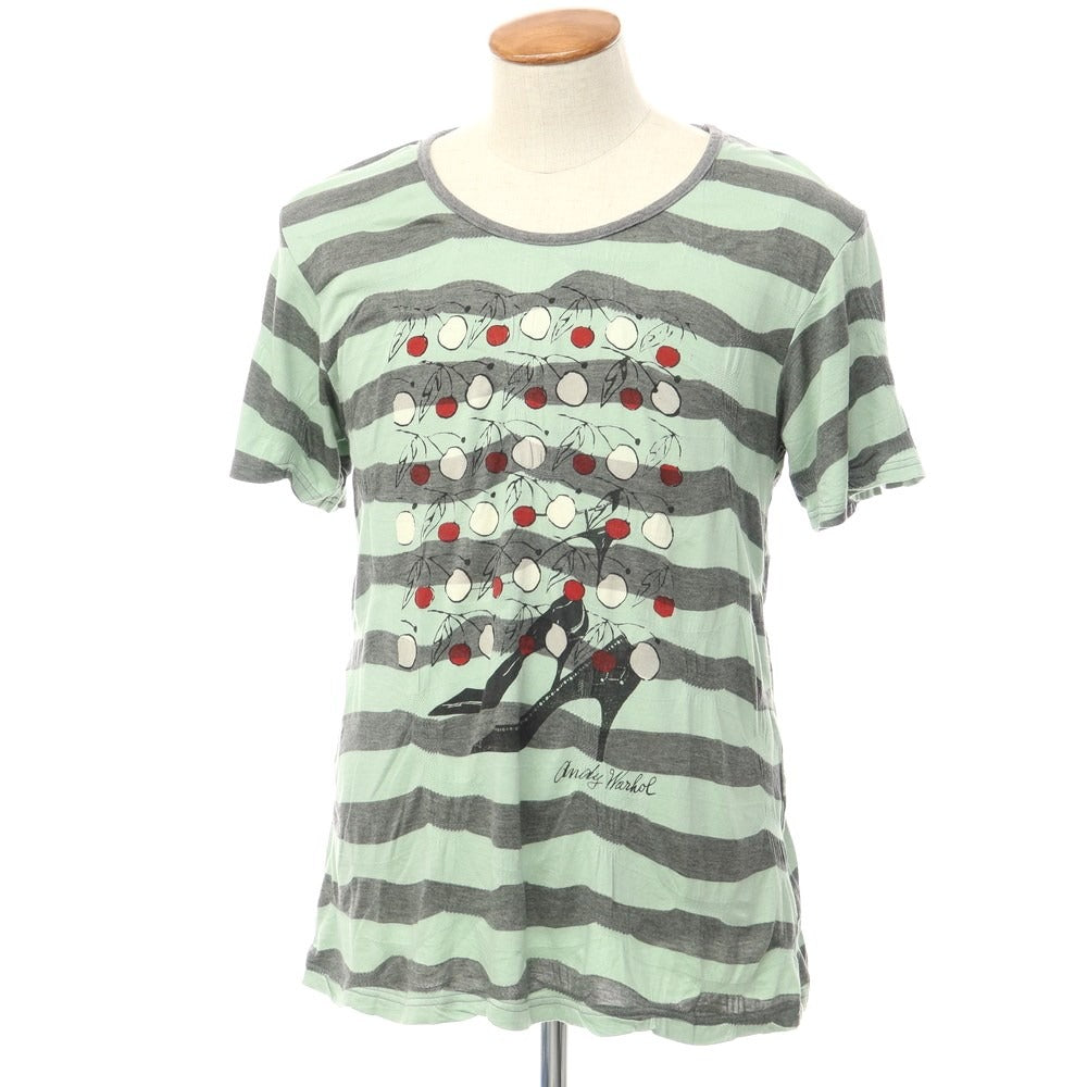 [Used] Andy Warhol by Hysteric Glamour HYSTERIC GLAMOUR Rayon cotton short sleeve T-shirt Green x gray [Size FREE] [GRN] [S/S] [Condition rank B] ​​[Men&