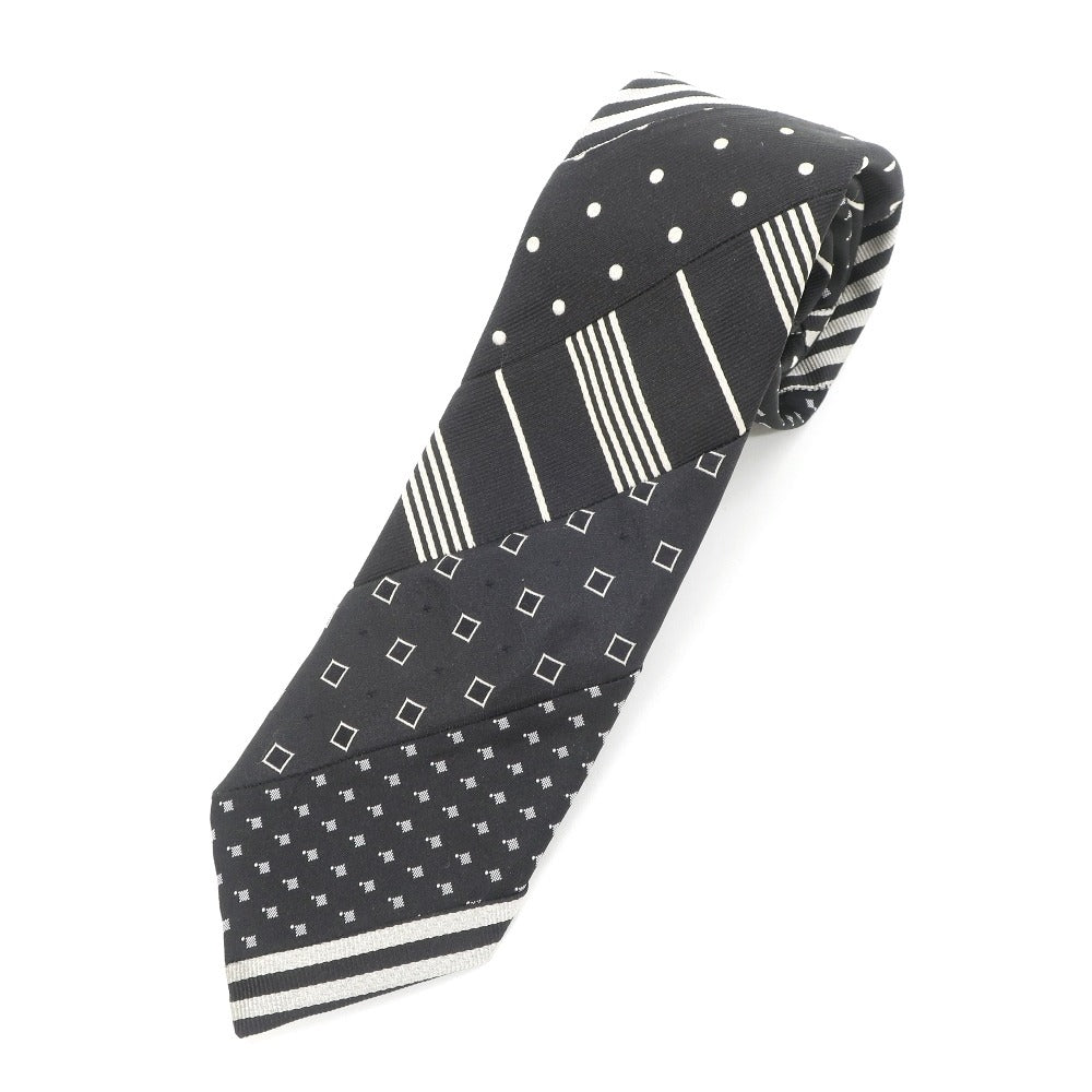 [Used] Unity u-ni-ty Patchwork Tri-Fold Silk Necktie Black x Ivory [BLK] [S/S/A/W] [Condition Rank B] ​​[Men&