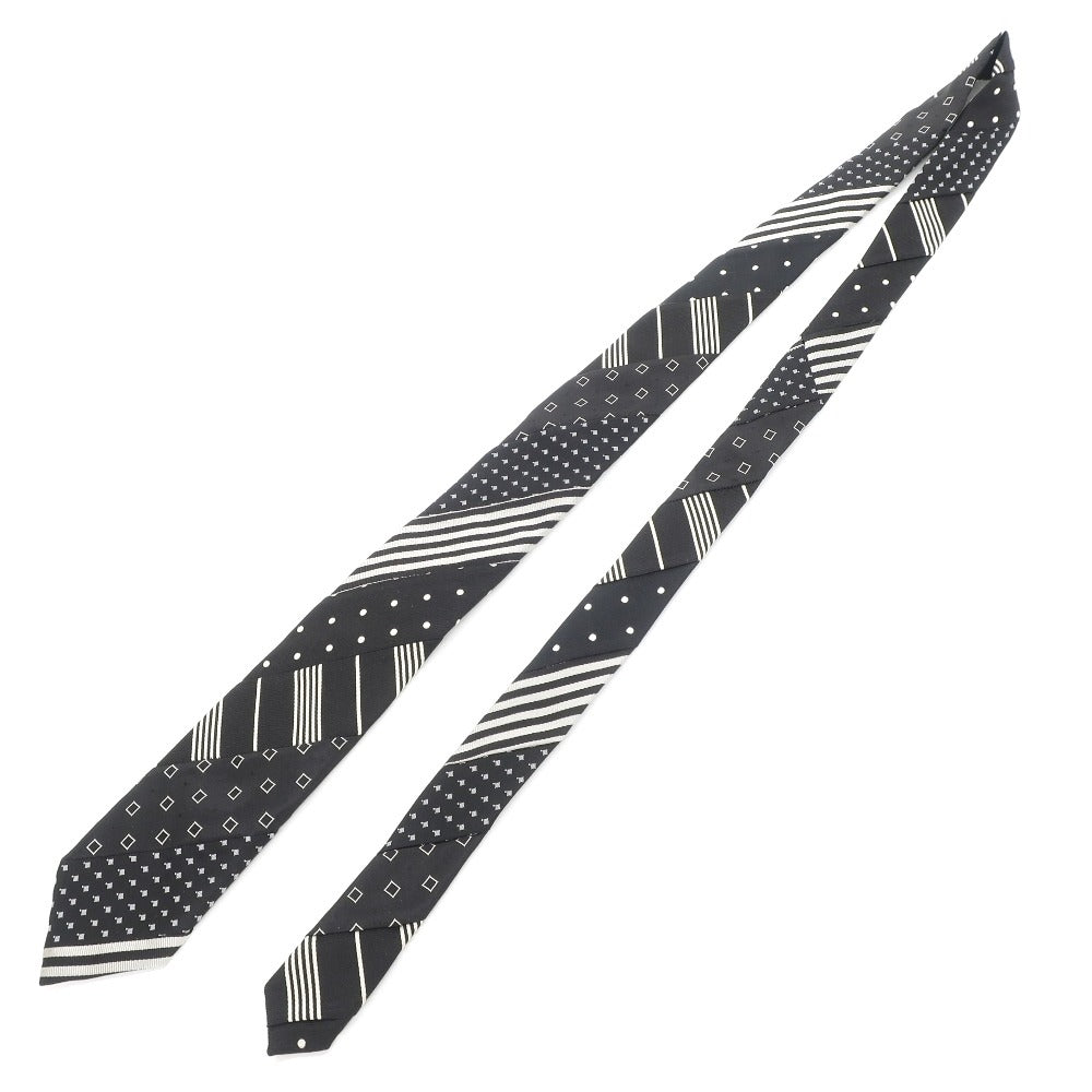 [Used] Unity u-ni-ty Patchwork Tri-Fold Silk Necktie Black x Ivory [BLK] [S/S/A/W] [Condition Rank B] ​​[Men&