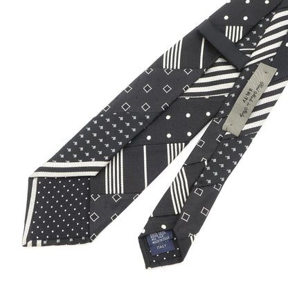 [Used] Unity u-ni-ty Patchwork Tri-Fold Silk Necktie Black x Ivory [BLK] [S/S/A/W] [Condition Rank B] ​​[Men&