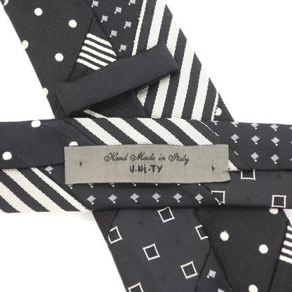 [Used] Unity u-ni-ty Patchwork Tri-Fold Silk Necktie Black x Ivory [BLK] [S/S/A/W] [Condition Rank B] ​​[Men&