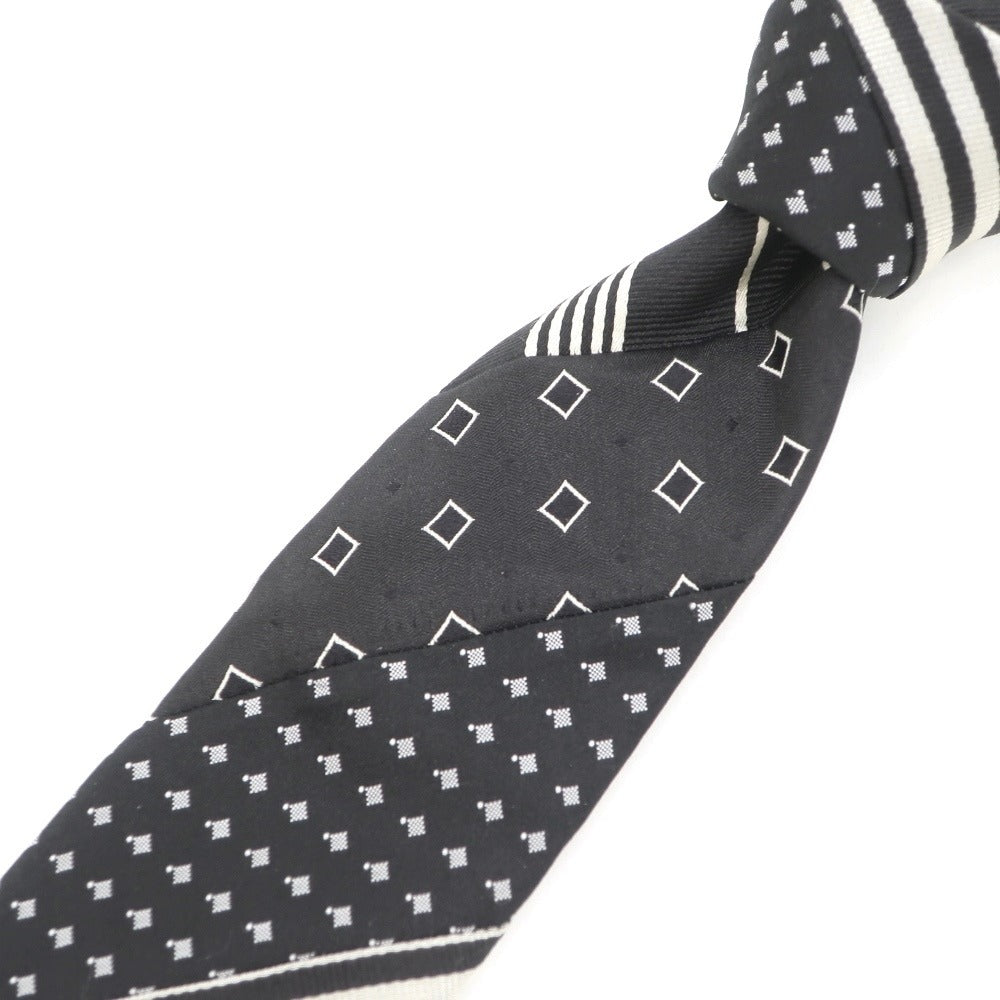 [Used] Unity u-ni-ty Patchwork Tri-Fold Silk Necktie Black x Ivory [BLK] [S/S/A/W] [Condition Rank B] ​​[Men&