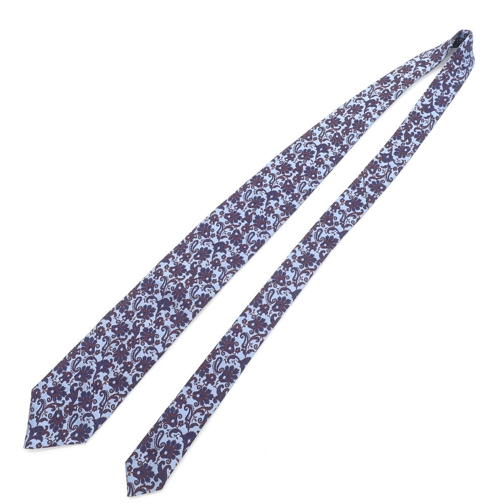 【中古】エルメネジルドゼニア Ermenegildo Zegna ペイズリー更紗 3つ折り シルク ネクタイ ブルーxネイビー【BLU】【S/S/A/W】【状態ランクA】【メンズ】【768981】 APD