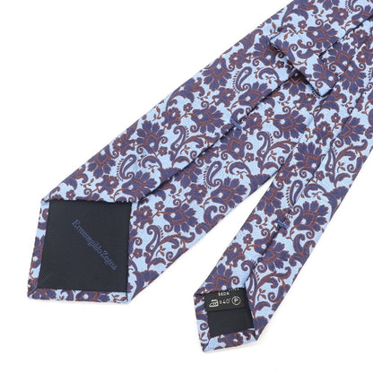 [Used] Ermenegildo Zegna Paisley Chinza Tri-Fold Silk Tie Blue x Navy [BLU] [S/S/A/W] [Condition Rank A] [Men&