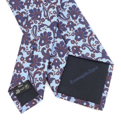 [Used] Ermenegildo Zegna Paisley Chinza Tri-Fold Silk Tie Blue x Navy [BLU] [S/S/A/W] [Condition Rank A] [Men&