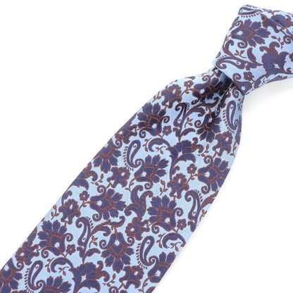 [Used] Ermenegildo Zegna Paisley Chinza Tri-Fold Silk Tie Blue x Navy [BLU] [S/S/A/W] [Condition Rank A] [Men&