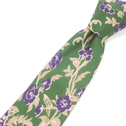 [Used] Polo Ralph Lauren printed tri-fold silk tie, green x purple [GRN] [S/S/A/W] [Condition: B] [Men&
