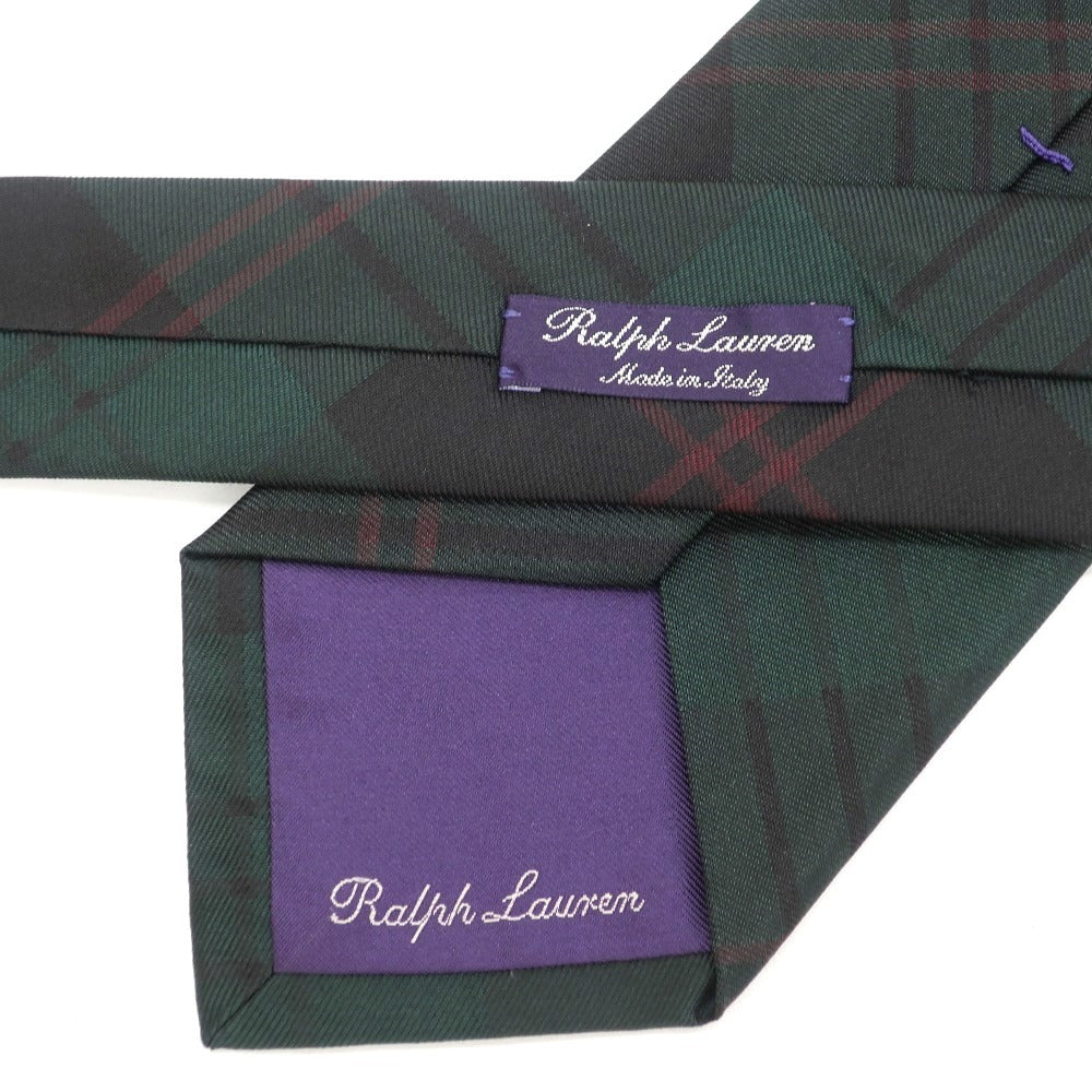[Used] Ralph Lauren Purple Label Ralph Lauren Collection Purple Label Check 3-fold silk tie Green x black [Size -] [GRN] [S/S/A/W] [Condition Rank B] ​​[Men&