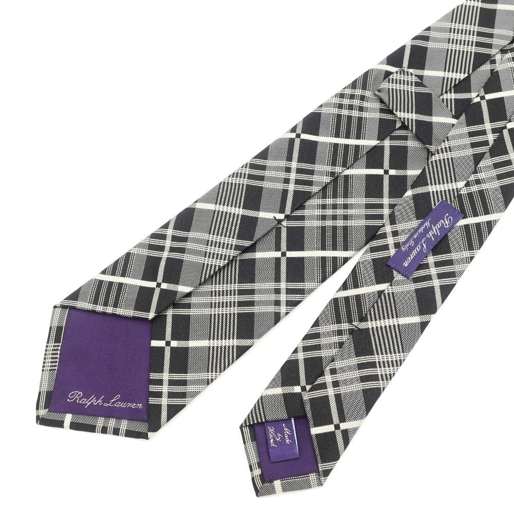 [Used] Ralph Lauren Purple Label Ralph Lauren Collection Purple Label Check Tri-Fold Silk Tie Black x Silver [GRY] [S/S/A/W] [Condition Rank B] ​​[Men&