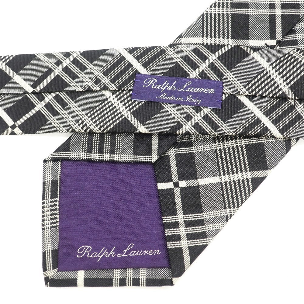 [Used] Ralph Lauren Purple Label Ralph Lauren Collection Purple Label Check Tri-Fold Silk Tie Black x Silver [GRY] [S/S/A/W] [Condition Rank B] ​​[Men&