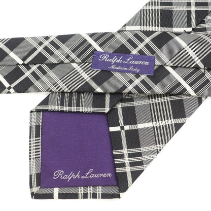 [Used] Ralph Lauren Purple Label Ralph Lauren Collection Purple Label Check Tri-Fold Silk Tie Black x Silver [GRY] [S/S/A/W] [Condition Rank B] ​​[Men&