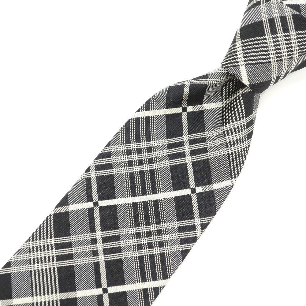 [Used] Ralph Lauren Purple Label Ralph Lauren Collection Purple Label Check Tri-Fold Silk Tie Black x Silver [GRY] [S/S/A/W] [Condition Rank B] ​​[Men&