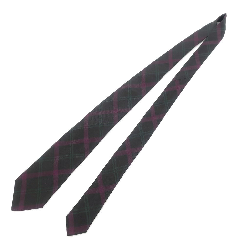【中古】ラルフローレン パープルレーベル RalphLauren Collection Purple Label チェック 3つ折り シルク ネクタイ ブラックxパープル【BLK】【S/S/A/W】【状態ランクB】【メンズ】【768981】 BPD