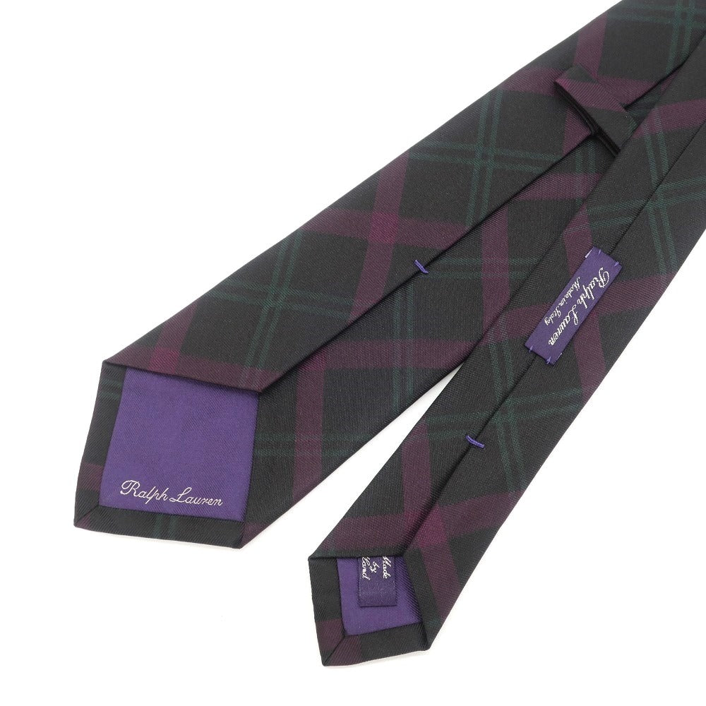[Used] Ralph Lauren Purple Label Ralph Lauren Collection Purple Label Check 3-fold silk tie Black x purple [BLK] [S/S/A/W] [Condition rank B] ​​[Men&