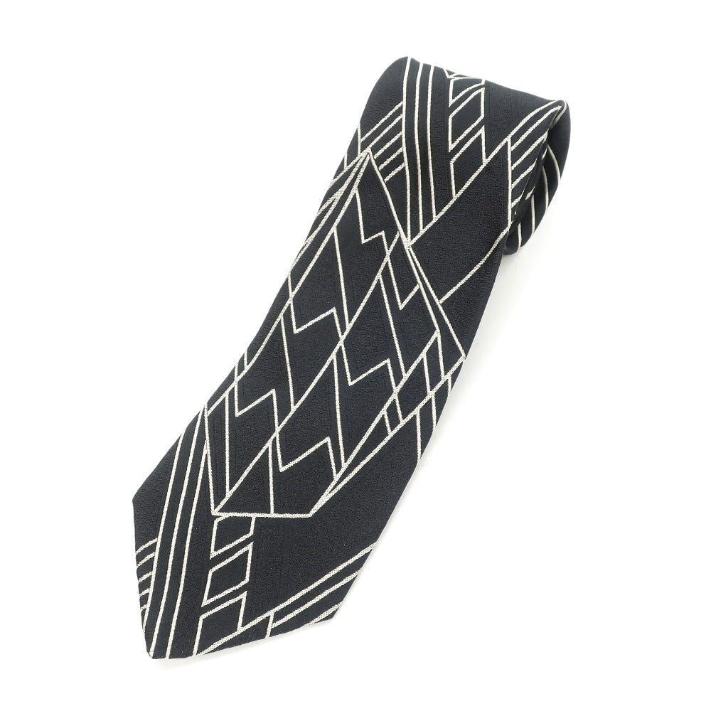 【中古】ラルフローレン パープルレーベル RalphLauren Collection Purple Label 総柄 3つ折り シルク ネクタイ ブラックxアイボリー【BLK】【S/S/A/W】【状態ランクB】【メンズ】【768981】 APD