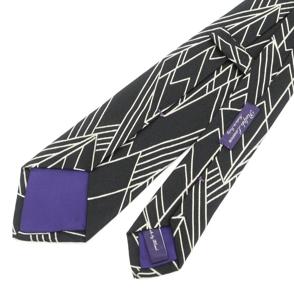 [Used] Ralph Lauren Purple Label Ralph Lauren Collection Purple Label All-over Pattern Tri-Fold Silk Tie Black x Ivory [BLK] [S/S/A/W] [Condition Rank B] ​​[Men&