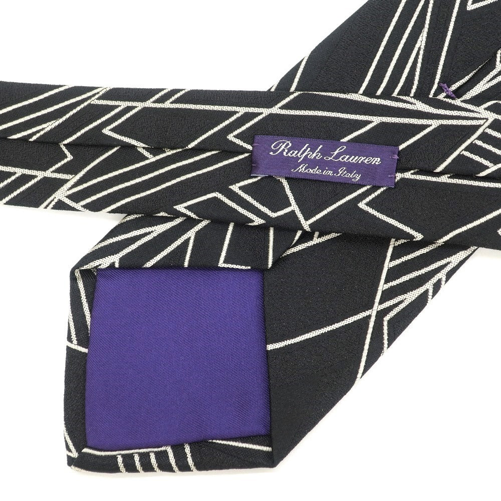 [Used] Ralph Lauren Purple Label Ralph Lauren Collection Purple Label All-over Pattern Tri-Fold Silk Tie Black x Ivory [BLK] [S/S/A/W] [Condition Rank B] ​​[Men&