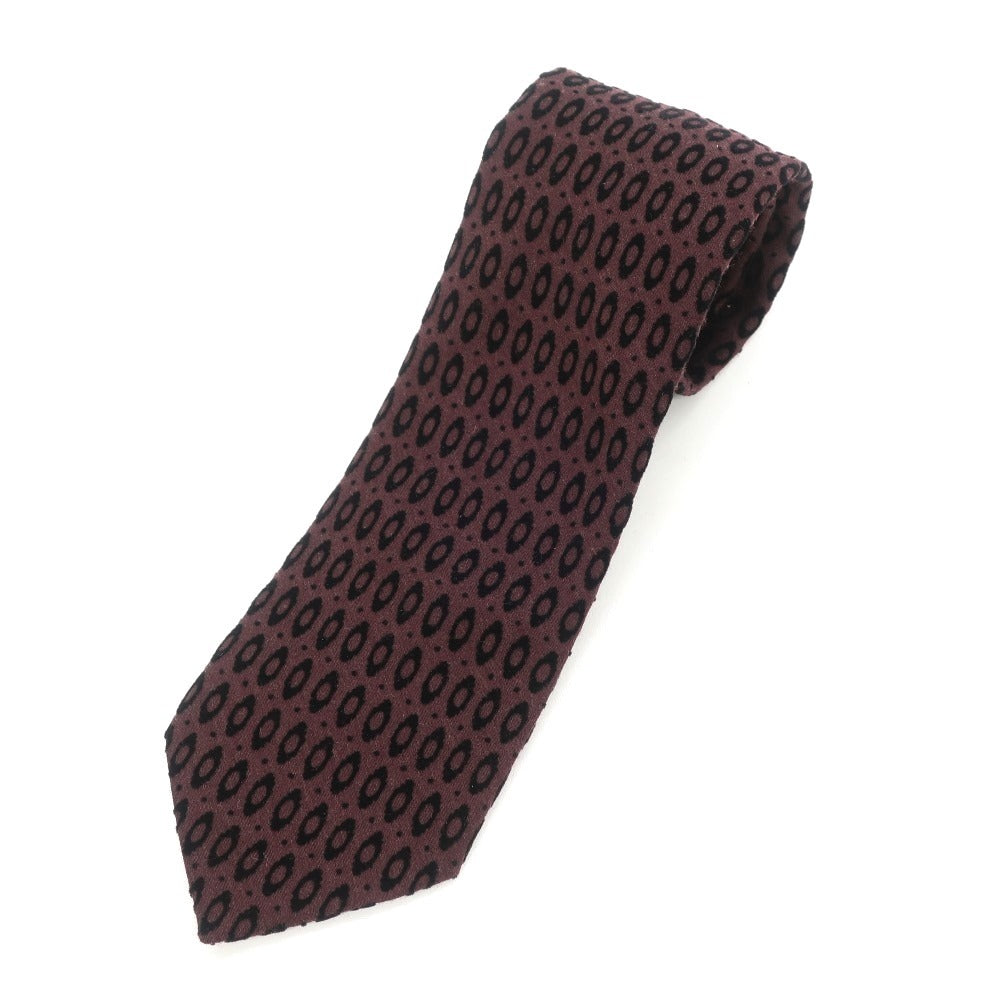 [Used] Giorgio Armani GIORGIO ARMANI Komon 3-fold wool silk tie Bordeaux x black [RED] [A/W] [Condition rank B] ​​[Men&