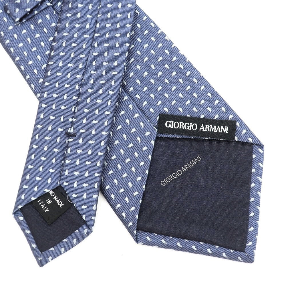 【中古】ジョルジオアルマーニ GIORGIO ARMANI 小紋柄ネクタイ
 グレイッシュブルー【サイズ－】【BLU】【S/S/A/W】【状態ランクB】【メンズ】
【778975】 APD