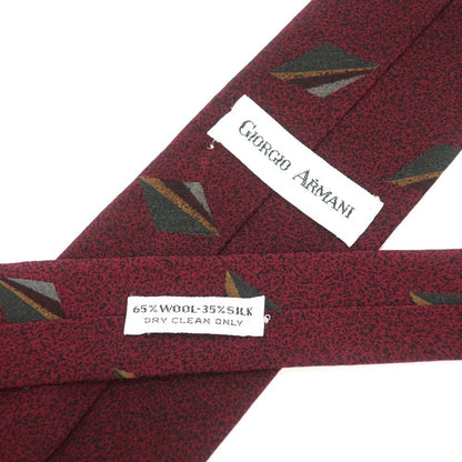 [Used] Giorgio Armani GIORGIO ARMANI Printed 3-fold wool silk tie Bordeaux [RED] [A/W] [Condition rank B] ​​[Men&