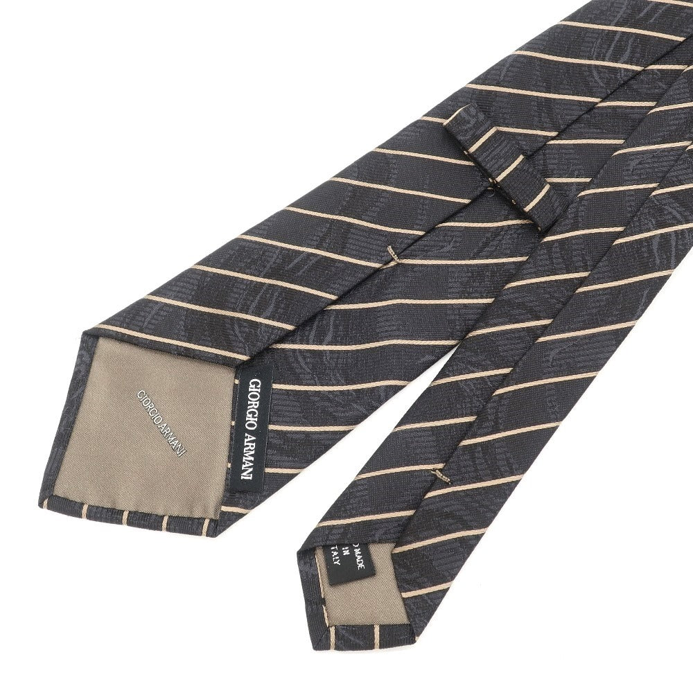 [Used] GIORGIO ARMANI striped tie
 Dark gray x beige [Size -] [GRY] [S/S/A/W] [Condition Rank B] ​​[Men&