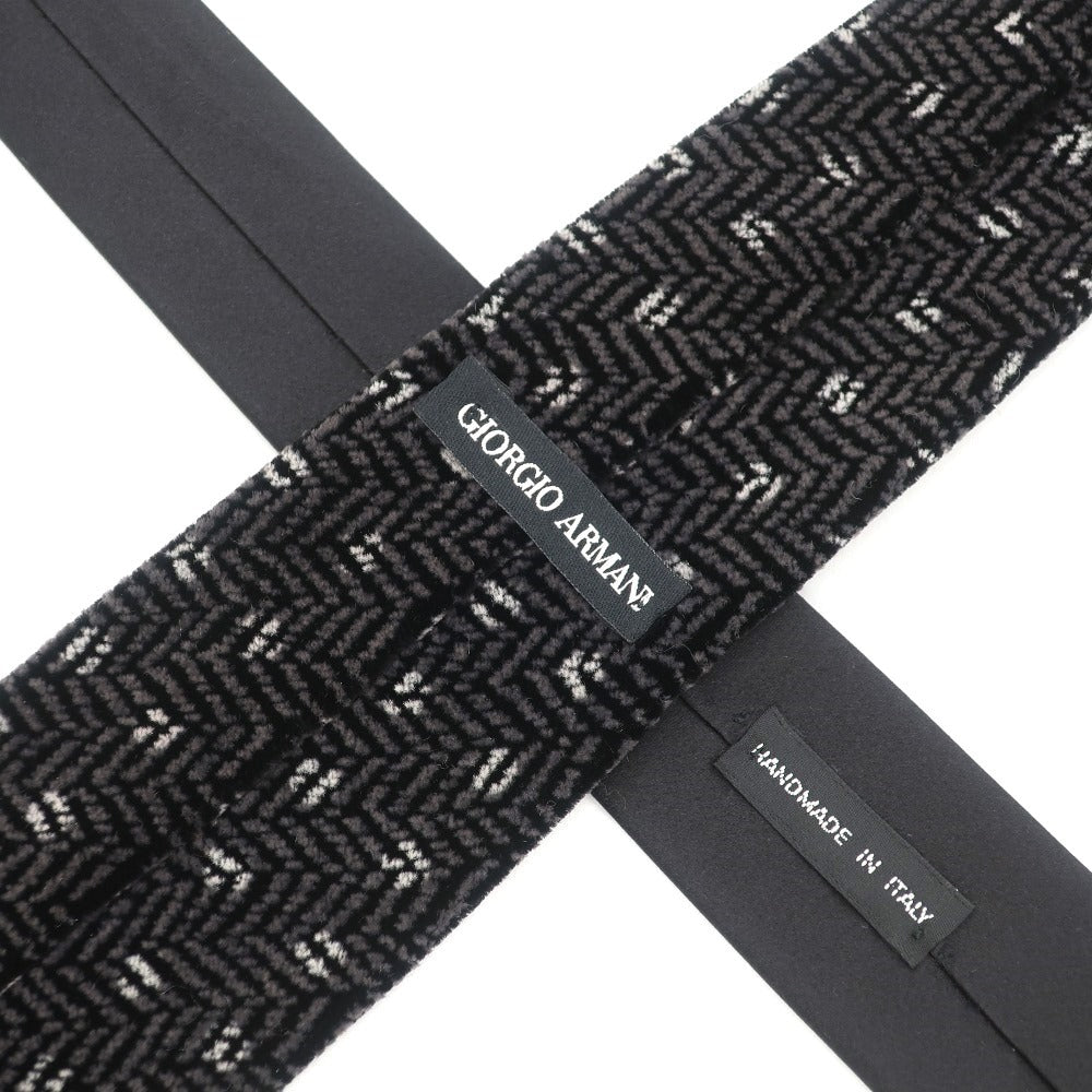【中古】ジョルジオアルマーニ GIORGIO ARMANI ストライプ柄ネクタイ
 ブラックxグレー【サイズ－】【BLK】【A/W】【状態ランクB】【メンズ】
【778977】 BPD