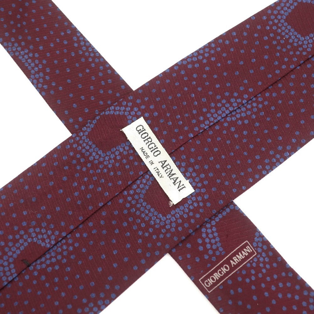 [Used] Giorgio Armani GIORGIO ARMANI Printed 3-fold silk tie Bordeaux x blue [RED] [S/S/A/W] [Condition rank B] ​​[Men&