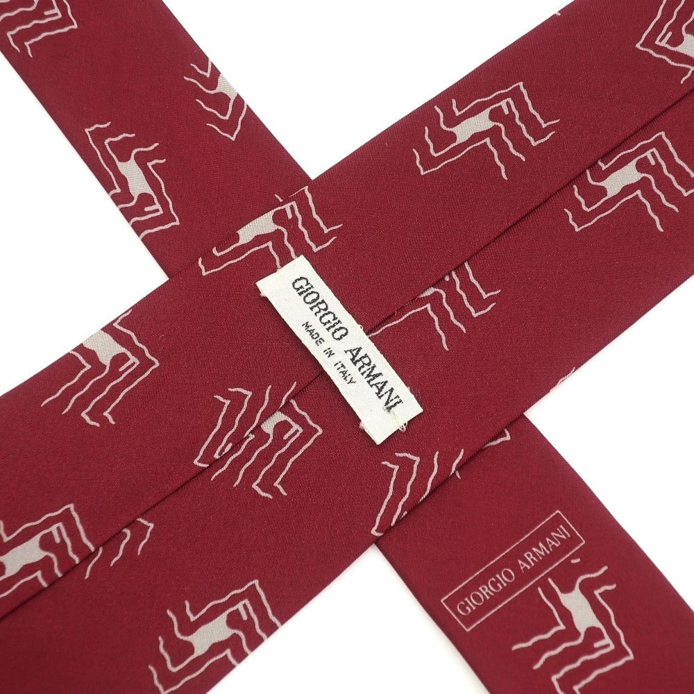 [Used] Giorgio Armani GIORGIO ARMANI Printed 3-fold Silk Tie Bordeaux [RED] [S/S/A/W] [Condition Rank B] ​​[Men&