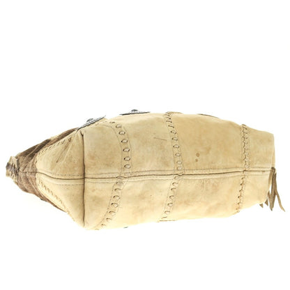 [Used] Double RL RRL DOUBLE RL J.AUGUR design shoulder bag
 Beige x Brown [W45xH32.5xD12.5] [BEI] [S/S/A/W] [Condition Rank A] [Men&