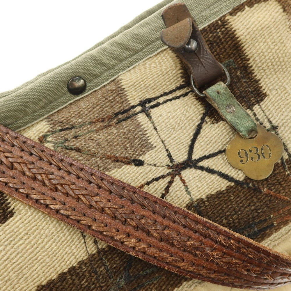 [Used] Double RL RRL DOUBLE RL J.AUGUR design shoulder bag
 Beige x Brown [W45xH32.5xD12.5] [BEI] [S/S/A/W] [Condition Rank A] [Men&