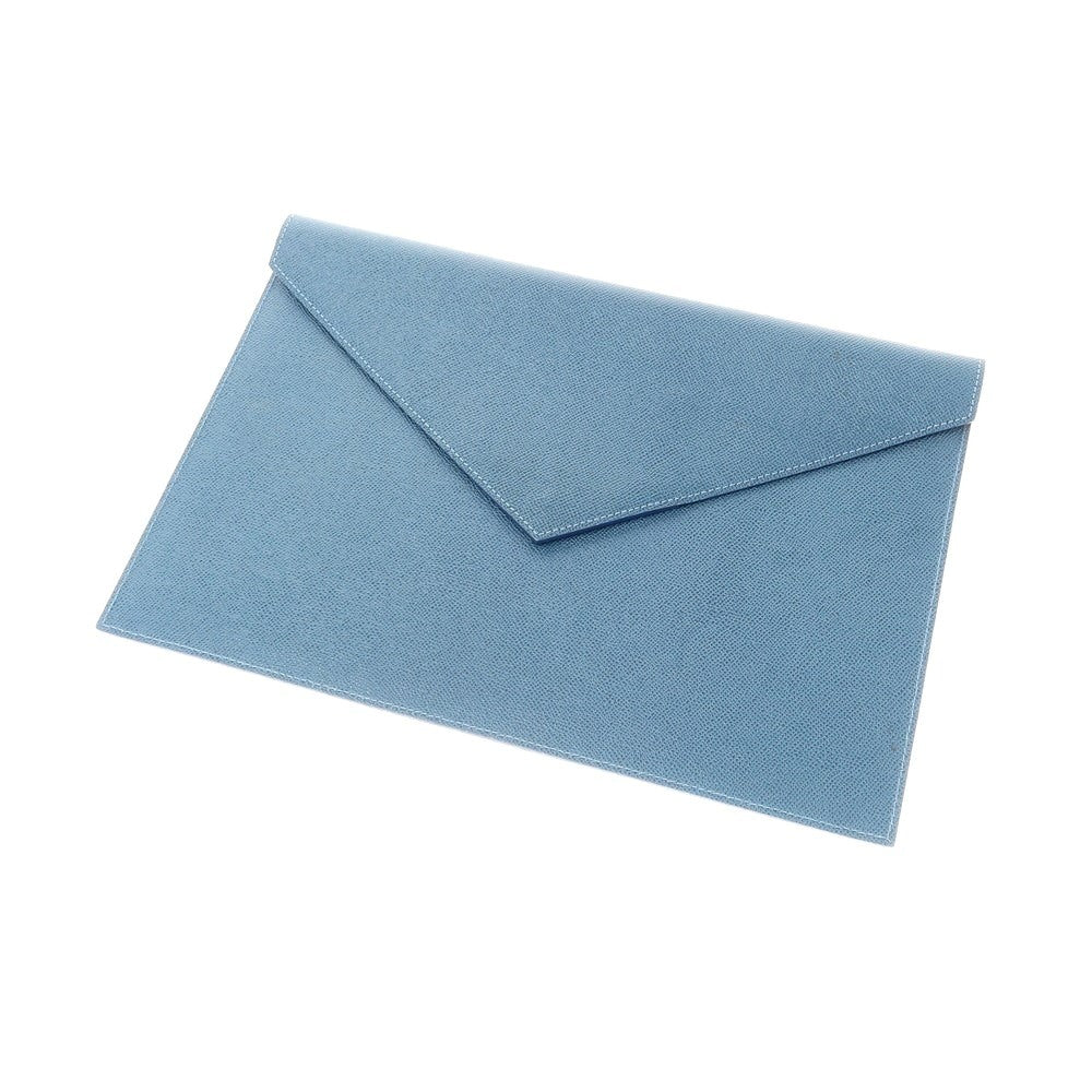 [Used] Itoya Ginza Itoya Embossed Leather Document Case Clutch Bag Green Blue [W36xH24.5] [BLU] [S/S/A/W] [Condition Rank A] [Men&