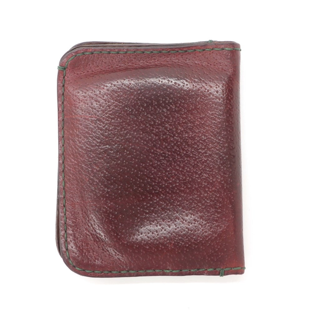 [Used] HENRY BEGUELIN Leather Bi-fold Wallet Wine Red [RED] [S/S/A/W] [Condition Rank C] [Men&