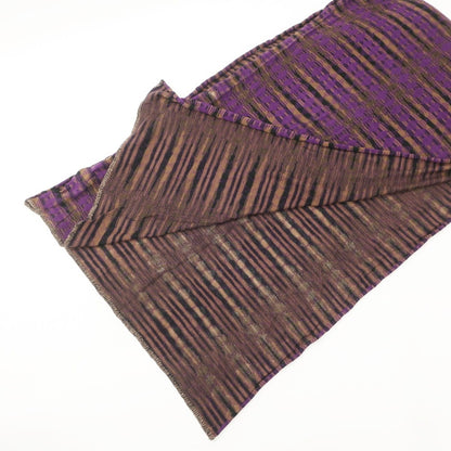 [Used] [Unused] Missoni Wool Nylon Argyle Border Stole Purple x Brown Beige [PUP] [A/W] [Condition Rank S] [Men&