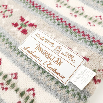 [Used] Inverallan Wool Nordic Pattern Scarf Beige x Wine Red [BEI] [A/W] [Condition Rank B] ​​[Men&