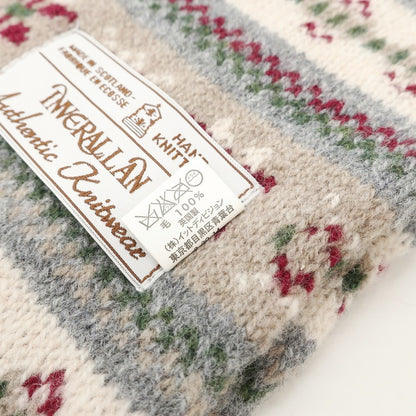 [Used] Inverallan Wool Nordic Pattern Scarf Beige x Wine Red [BEI] [A/W] [Condition Rank B] ​​[Men&