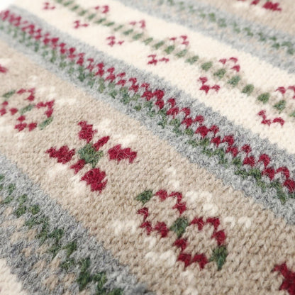 [Used] Inverallan Wool Nordic Pattern Scarf Beige x Wine Red [BEI] [A/W] [Condition Rank B] ​​[Men&