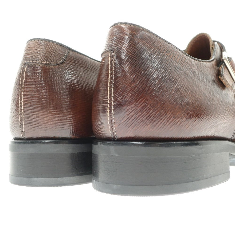 [Used] [Unused] LOBBS Embossed Calf Double Monk Dress Shoes Brown [Size 42] [BRW] [S/S/A/W] [Condition Rank S] [Men&