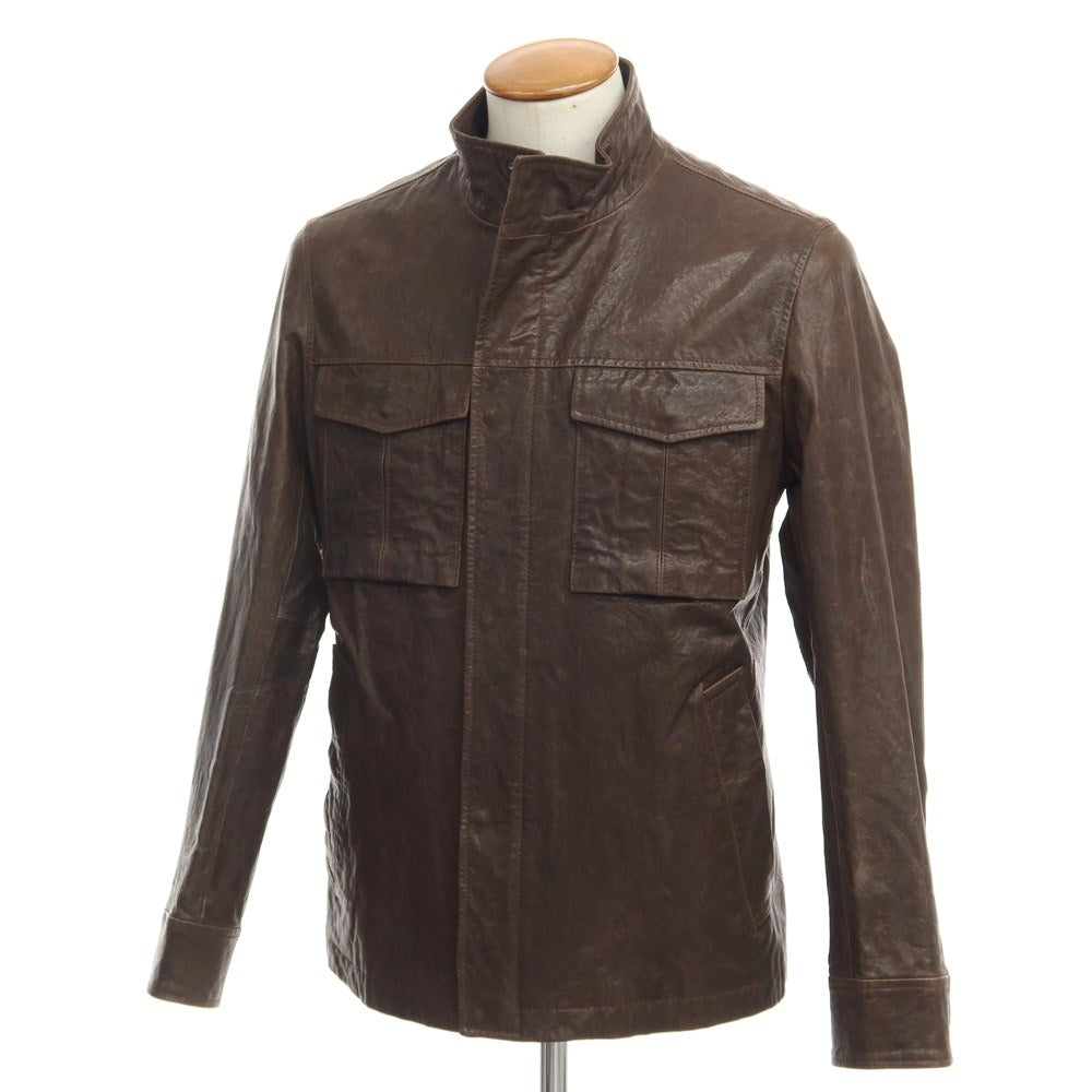 [Used] Theory Goat Leather Zip-up Leather Blouson Brown [Size 38] [BRW] [A/W] [Condition Rank C] [Men&