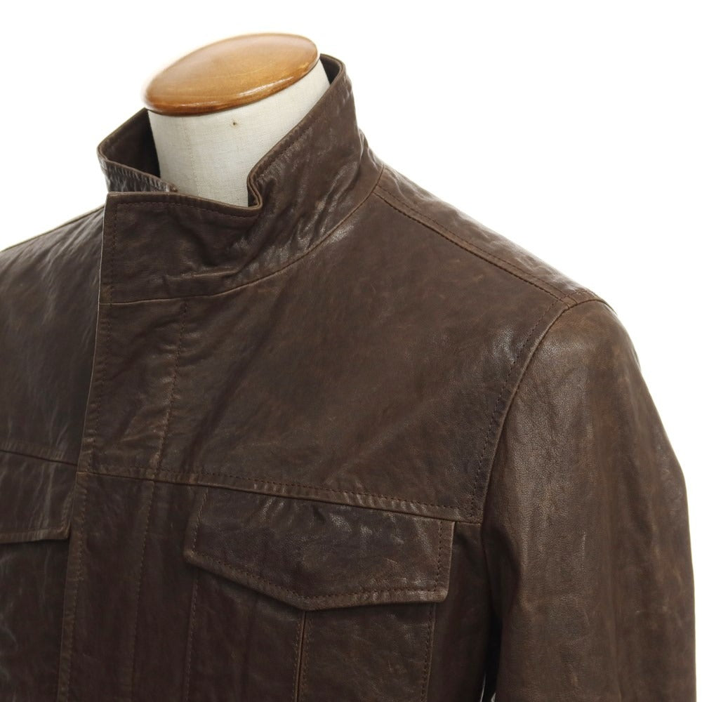 [Used] Theory Goat Leather Zip-up Leather Blouson Brown [Size 38] [BRW] [A/W] [Condition Rank C] [Men&