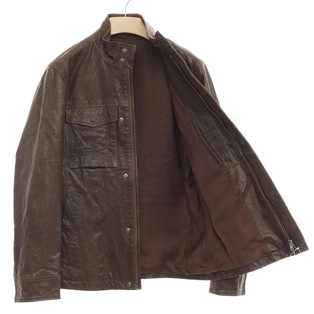 [Used] Theory Goat Leather Zip-up Leather Blouson Brown [Size 38] [BRW] [A/W] [Condition Rank C] [Men&