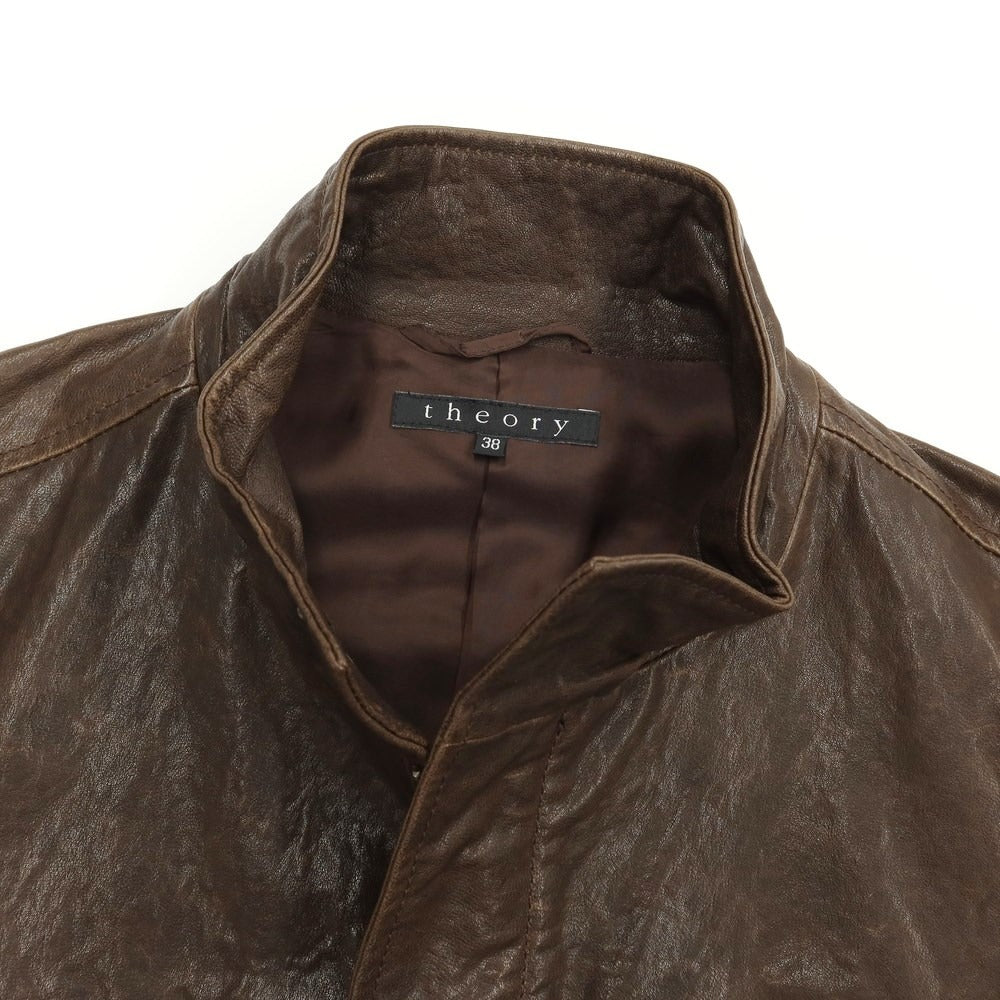 [Used] Theory Goat Leather Zip-up Leather Blouson Brown [Size 38] [BRW] [A/W] [Condition Rank C] [Men&